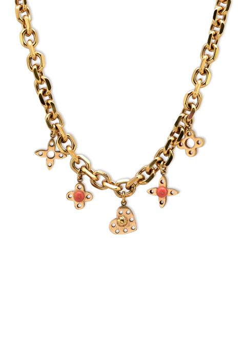 louis vuitton monogram charms necklace|14k louis vuitton necklace.